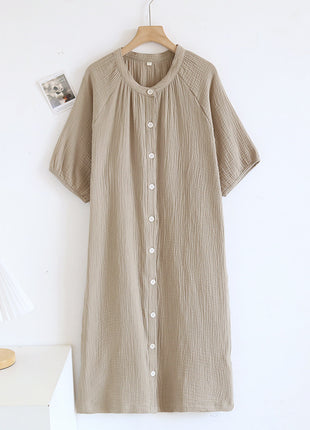 Japanese Loose Crepe Pure Cotton Nightdress