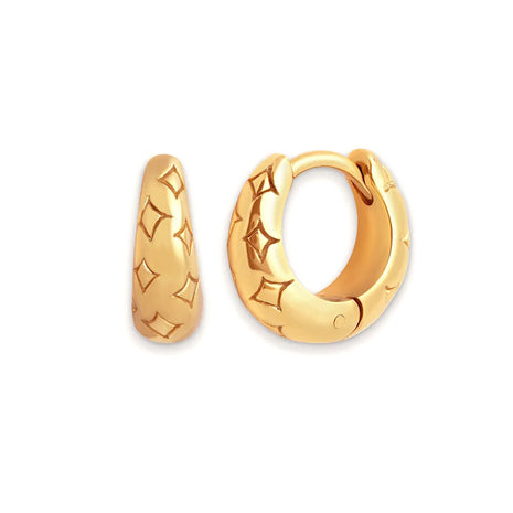 Sterling Silver Needle Street Fashion Geometry Pattern Round Earrings