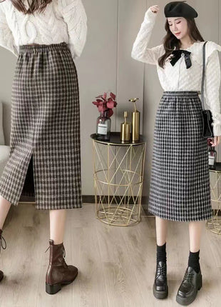 Plaid Spring and Autumn Skirt