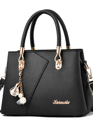 Litchi Pattern Shoulder Bag