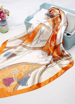 High-end Versatile Vintage Printed Workplace Scarf