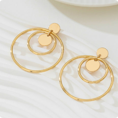 Multi-Layer Circular Earrings, New Fashionable And Trendy
