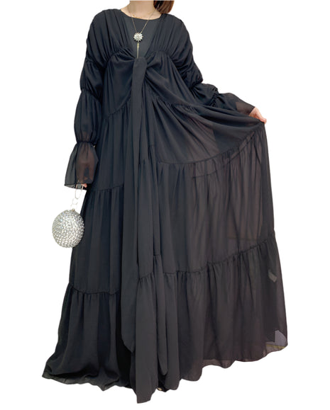 High Waist Puff Sleeve Abaya