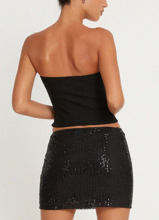 Irregular Size Sequin Fashion Miniskirt