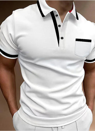 Casual Square Collar Double Buckle Short Sleeve