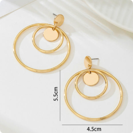 Multi-Layer Circular Earrings, New Fashionable And Trendy