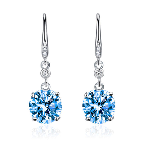 Luxury Round Single Diamond Hook Earrings