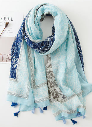 Japanese Style Artistic Cotton and Linen Scarf Bohemian Cashew