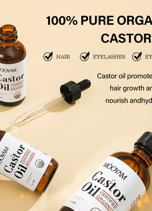MOOYAM Castor Oil Hair Eyebrow Eyelash Care