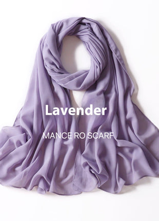 Pure Color Pearl Chiffon Scarf Headcloth Veil Chiffon Scarf