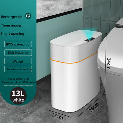 13L / 16L Smart Trash Can IPX5 Waterproof, Waved, Kick & Knee Induction with Lid