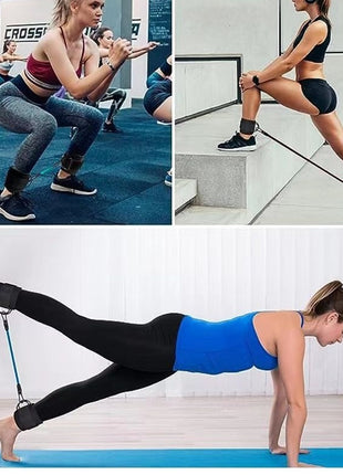 Ankle Strap Resistance Bands Hip Leg Strength Pull Rope Fitness Elastic Training Home Yoga Pilate Crossfit Workout Gym Equipment