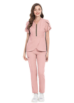 Slim Fit Nurses' Uniform Short Sleeve Pants Suit