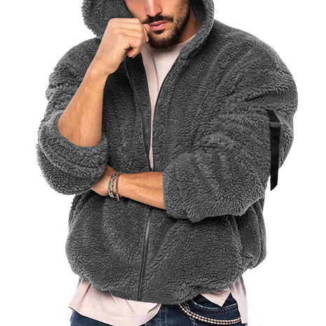 Men's Winter New Double-sided Bejirog Zipper with Hooded Casual Jacket