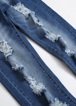 Elastic Slim-fitting Small Straight Jeans