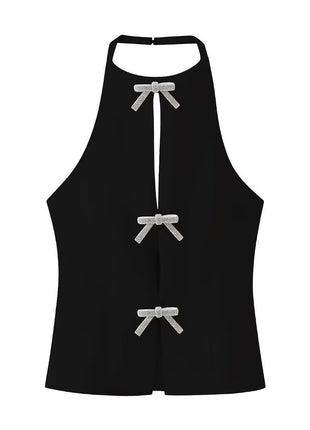 Bowknot Decoration Hanging Collar Top
