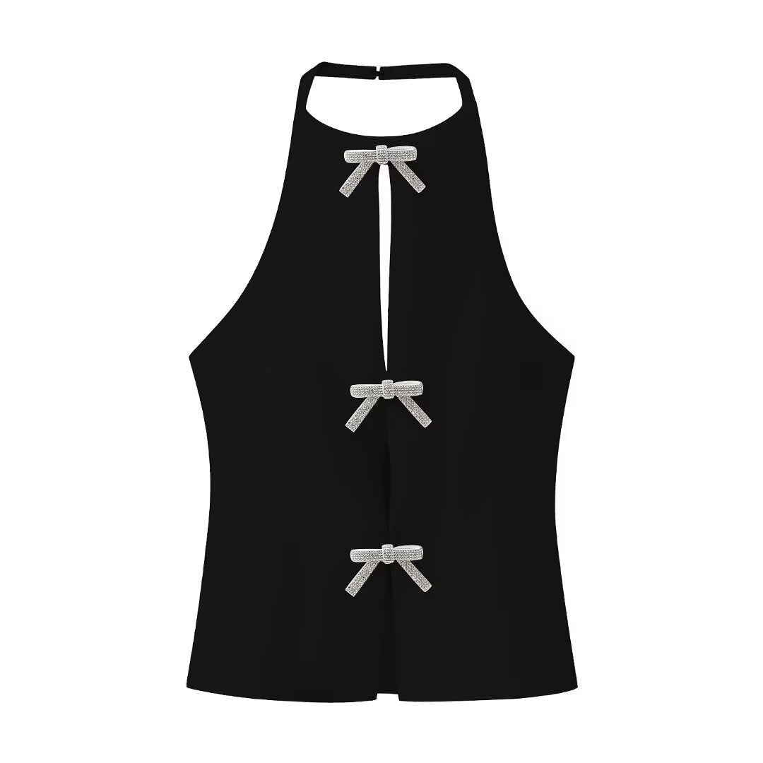 Bowknot Decoration Hanging Collar Top