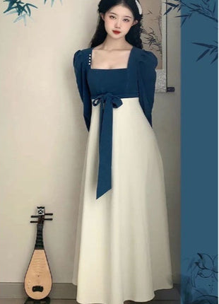 Long Sleeve Square-neck Dress