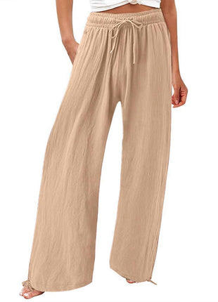 Cotton And Linen Wide-leg Casual Trousers