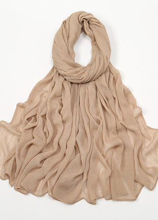 Curling Rayon Wrinkle Scarf Women's Simple Toe Cap