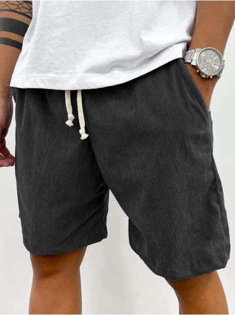 Lace-up Corduroy Casual Shorts