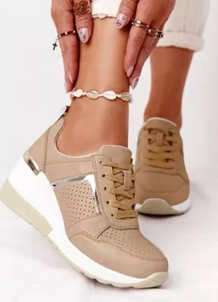 Plus Size Casual Platform Lace-up Wedge Shoes
