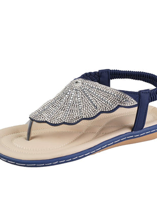 Rhinestone Shell Flip-Flops Sandals