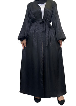 Satin Feather Abaya