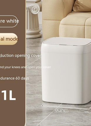 11L Smart Trash Can IPX5 Waterproof, Waved, Kick & Knee Induction with Lid