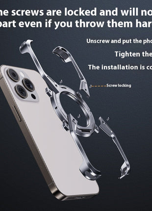 iPhone 13/14/15 Anti-fall Heat Dissipation Metal Phone Case Mechanical Arm Protective Shell