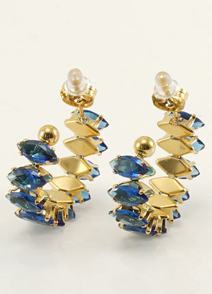 Stainless Steel Zircon Rhinestone Earrings