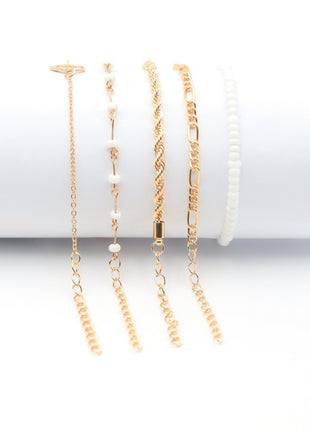 Moon Creative Rice Bead Bracelet Set 5 Piece