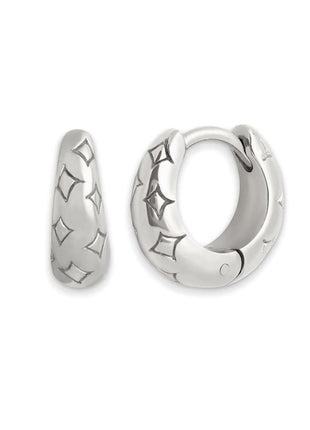 Sterling Silver Needle Street Fashion Geometry Pattern Round Earrings