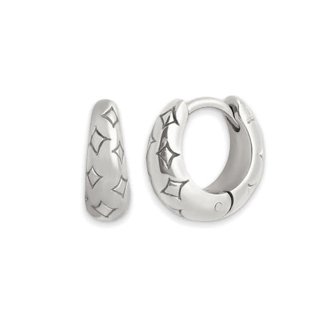 Sterling Silver Needle Street Fashion Geometry Pattern Round Earrings