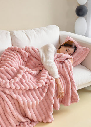 Soft Wind Bubble Blanket Rabbit Fur Double-sided Thickening Cover