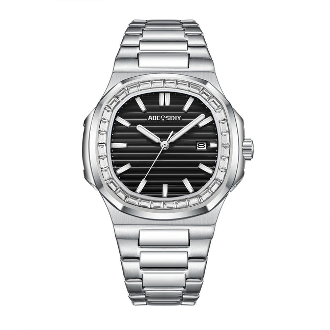Diamond Steel Belt Luminous Quartz Waterproof Watch