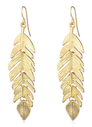 Tassel Leaf Long Earrings