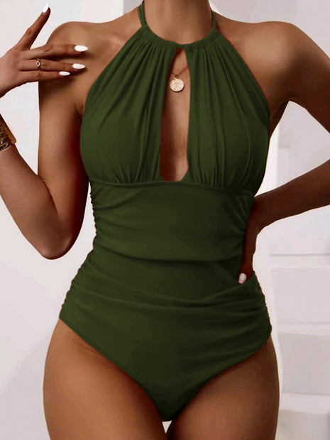 New One-piece Halter Hot Spring Swimsuit
