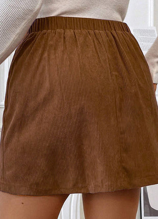 A- Line Skirt With Pockets Corduroy