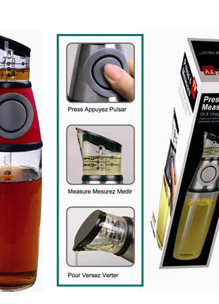 Glass Oil Dispenser Bottle with Measurement
