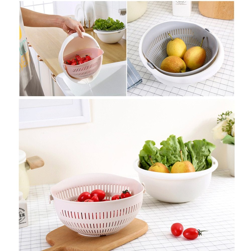 Portable double-layer cleaning & drain basket