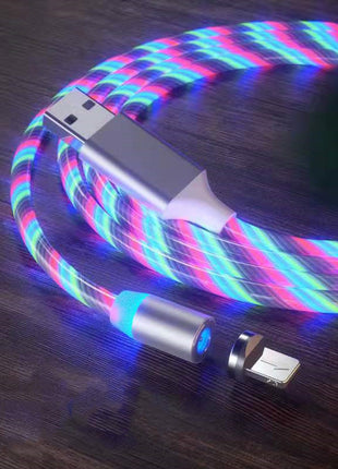 Magnetic 2-meter Cable Magnet Fast Charging Lighting Micro USB Cable LED