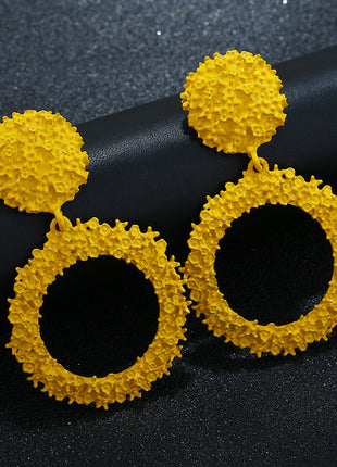 Simple Relief Flower Earrings