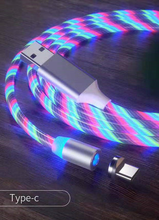 Magnetic 2-meter Cable Magnet Fast Charging Lighting Micro USB Cable LED