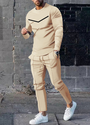 Round Neck Long Sleeve T-shirt Trousers Suit