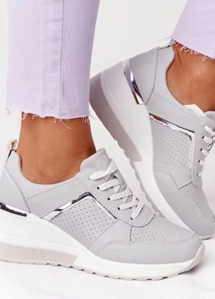 Plus Size Casual Platform Lace-up Wedge Shoes