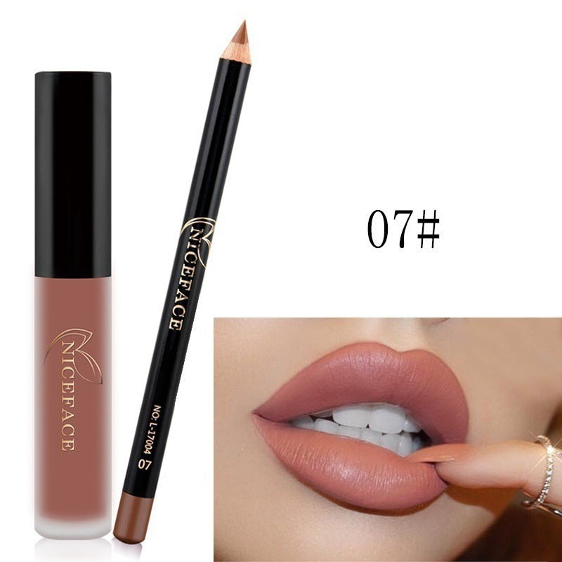NICEFACE Lip Gloss & Pencil Set