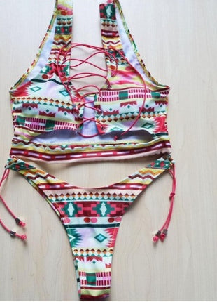 Lace Up Thong bikini set two pieces Bikini