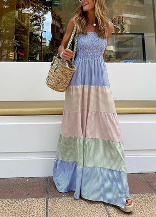 Casual Striped Slim Sleeveless Dress