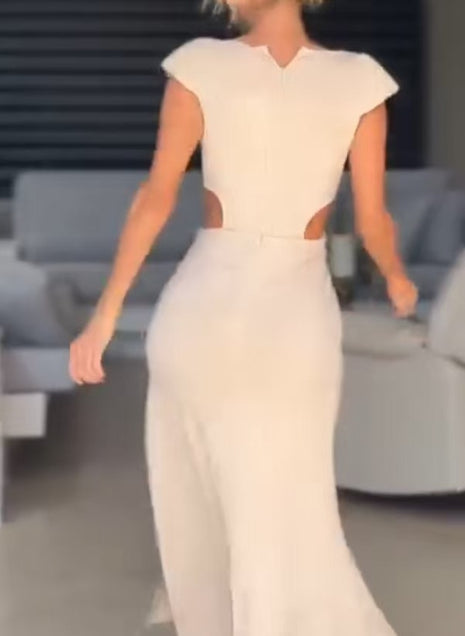 Sleeveless V-neck Cross Stretch Dress